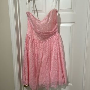 Pink Lace Bridesmaids Dress